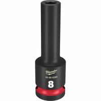 MILWAUKEE Deep Impact Socket: 1/2 in Drive Size, Metric, 8 mm Socket Size, 6-Point, Deep, Friction (MPN 49-66-6269). Key specifications — attr1215501: MILWAUKEE; attr1215515: Black Phosphate; attr1215518: 8 mm.