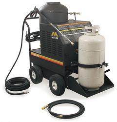 MI-T-M Electric Pressure Washer: Cart, 120 V – Single-Phase, 1,500 psi, 1.8 gpm, 2 hp (MPN GH-1502-LM10). Key specifications — Burner Fuel: Liquid Propane; Pump Drive: Belt; Brand: MI-T-M.