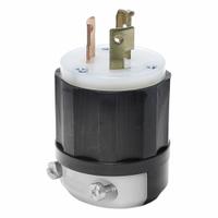 LEVITON Locking Plug: Non-NEMA, Black/White, 125/250V AC, 20 A, 3 Pole, 3 Blade (MPN 9965-GC). Key specifications — Brand: LEVITON.