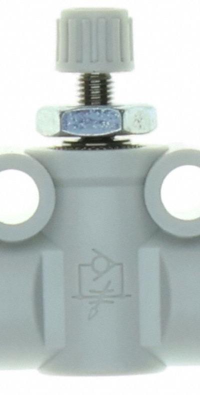 SMC Speed Controller: In-Line Fitting, Knob, M5 Valve Body Size, 6 mm Push to Connect Tube - In-Line Speed Control Valves