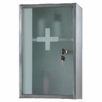 KETCHAM Medicine Cabinet: Rectangular, Frosted Safety Glass, 15 3/4 in Overall Ht, Stainless Steel (MPN 915K). Key specifications — Brand: KETCHAM; Frame Material: Stainless Steel; Frame Finish: Satin; Frame Color: Silver; Material: Stainless Steel.