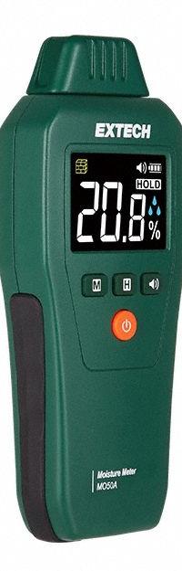 EXTECH Moisture Meter: Digital, LCD with Backlight, Pin, ±3% Moisture Content Accuracy (MPN MO50A). Key specifications — attr999354: Digital; attr1009272: Built-In Material Library; attr999347: Stone; attr999350: LCD with Backlight; attr999383: ±3%; attr999345: EXTECH.