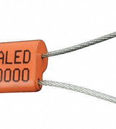 TYDENBROOKS Cable Seals: Orange, Zinc, 12 in Cable Lg, 1/16 in Cable Dia, Random, 250 PK (MPN 1061061). Key specifications — Brand: TYDENBROOKS; Marking Color: Black; Marking Included: Numbers; Marking Message: Sealed; Marking Numbering: Random.