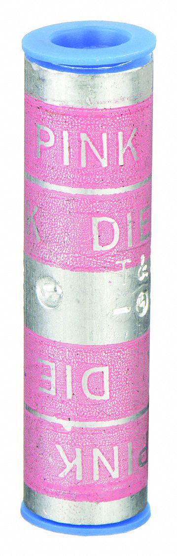 THOMAS & BETTS Open Barrel Splice: 2 AWG Wire Size, Pink Code, 1.81 in - Crimped Butt Splice Compression Connectors