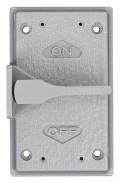 HUBBELL KILLARK Weatherproof Cover: Copper-Free Aluminum, FZ, Square Toggle Switches, 1 Gangs, 3R (MPN FZ8647). Key specifications — Brand: HUBBELL KILLARK; Color: Gray; Compatible with Product Type: Square Toggle Switches; Compatible with Series: FZ; Mounting Orientation: Vertical.