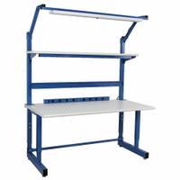 BENCHPRO Workbenches: Adj Ht, Laminate, 72 in x 30 in, 5,000 lb Overall Load Capacity, Blue (MPN DFC-6). Key specifications — Brand: BENCHPRO; Height Adjustability: Adjustable Height.
