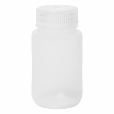 APPROVED VENDOR Reagent Bottle: Polypropylene, 125 mL, 4 fl oz, Closure Included, Colorless - Polypropylene Wide Mouth Round Lab Bottles