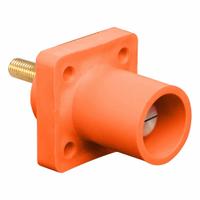Single Pole Receptacle: Orange, Straight Taper Nose Mating, Threaded Stud Termination, 400 A (MPN 16R23-1UO). Key specifications — Series: 16; Receptacle Gender: Male; Brand: LEVITON.