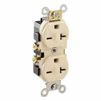 LEVITON Duplex Receptacle Outlet: Duplex, 6-20, Ivory, 250V AC, 20 A, 2 Pole / 3 Wire (MPN 5822-I)