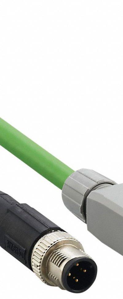IFM Ethernet Cable: Cat5e - M12 Connector to RJ45 Connector Cordsets