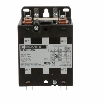 SQUARE D Definite Purpose Magnetic Contactor: 2 Poles, 120V AC, 90 A - Non-Reversing Definite Purpose Contactors