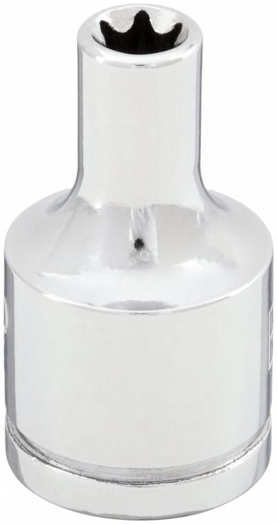 WESTWARD Socket: 3/8 in Drive Size, E10 Socket Size, External Torx, Std, Chrome - 3/8" Drive External Torx Hand Sockets
