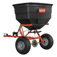 AGRI-FAB Tow-Behind Spreader: 185 lb Capacity, Polyethylene Hopper, Compatible with: Tractor (MPN 45-0547). Key specifications — Brand: AGRI-FAB.