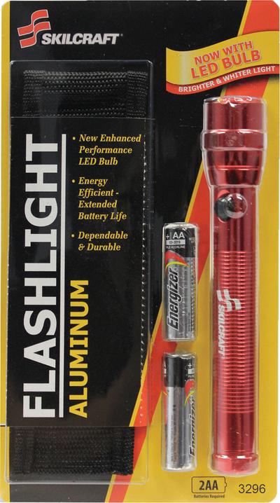 ABILITY ONE Flashlight: 110 lm, 5 hr Run Time at Max. Brightness, 1 Light Output, Red - Flashlights