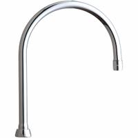 CHICAGO FAUCETS Spout: Spout, Arc, Swivel Spout, Brass, Polished Chrome, 2.2 gpm Flow Rate, Aerated (MPN GN8AE3JKABCP). Key specifications — Includes: Mounting Hardware; Product Type: Spout; Spout Style: Swivel; Body Material: Brass; Color/Finish: Polished Chrome; Brand: CHICAGO FAUCETS.