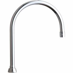 CHICAGO FAUCETS Spout: Spout, Arc, Swivel Spout, Brass, Polished Chrome, 2.2 gpm Flow Rate, Aerated (MPN GN8AE3JKABCP). Key specifications — Includes: Mounting Hardware; Product Type: Spout; Spout Style: Swivel; Body Material: Brass; Color/Finish: Polished Chrome; Brand: CHICAGO FAUCETS.