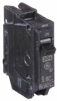 GE Miniature Circuit Breaker: THQL, 30 A, 120/240V AC, Single Phase, 10kA at 120/240V AC, 1 Poles (MPN THQL1130HID). Key specifications — Amps: 30 A; AC Voltage Rating: 120/240V AC; Phase: Single; Max. AIR Rating: 10kA at 120/240V AC; For Use With: Power Mark Gold Load Centers and AQ Lighting Panels.