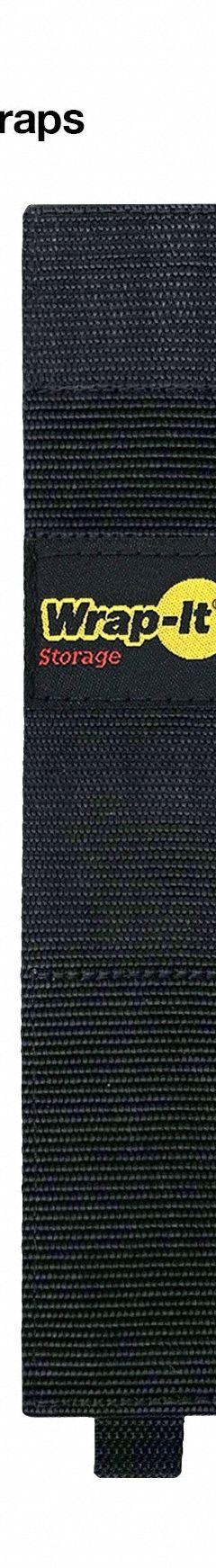 Hook-and-Loop Cable Strap,Polypropylene (MPN 102-TWIN-16BL). Key specifications — Brand: WRAP-IT STORAGE; Material: Polypropylene; Color: Black; Max. Bundle Dia.: 4.5 in.