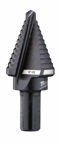 MILWAUKEE Step Drill Bit: 7/8", Black Oxide HSS, 3-Flats Shank (MPN 48-89-9207). Key specifications — attr1234936: Not Impact Rated.