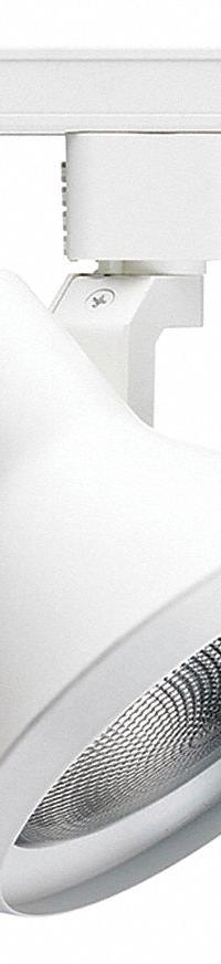 Track Lighting Head: Incandescent, Flared Shape, 75 W, 4 7/8 in Dia, 3 3/4 in Lg, White (MPN R552 WH). Key specifications — Brand: JUNO LIGHTING; Lighting Technology: Incandescent; Housing Color: White.