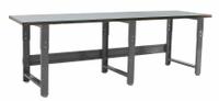 BENCHPRO Workbench: Adj Ht, Stainless Steel, 96 in x 36 in, 1,600 lb Overall Load Capacity, Gray (MPN RN3696). Key specifications — Brand: BENCHPRO.