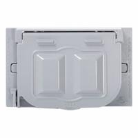 LEVITON Weatherproof Cover: Aluminum, Duplex Receptacles/GFCI/Single Receptacle, 1 Gangs, 3R, Gray (MPN WM1H-GY). Key specifications — Brand: LEVITON; Color: Gray; Compatible with Product Type: Single Receptacle; Mounting Orientation: Horizontal.