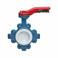 GHIBSON Butterfly Valve: 8 in Pipe Size, Concentric, 250 psi Max. Pressure (CWP), Lug, 8 Bolt Holes (MPN 551P-8). Key specifications — Brand: GHIBSON; Handle Type: Lever; Disc Material: Stainless Steel.