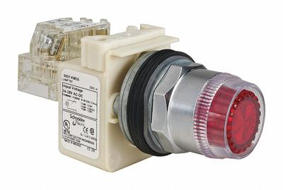 SCHNEIDER Illuminated Push Button: Illuminated, Flush Profile, Non-Metallic, 30 mm - Illuminated Flush-Mount Push Buttons