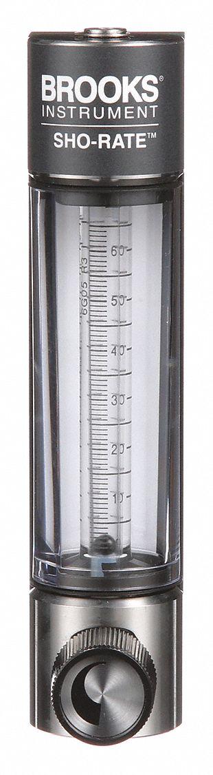 BROOKS Mechanical Flowmeter: Flow Meter, Scale, Variable Area, Panel Mount, Vertical - Panel-Mount Flowmeters for Air & Water
