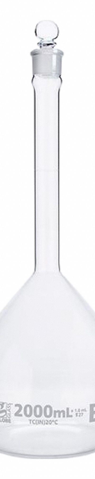 GLOBE SCIENTIFIC Glass Flasks: 2,000 mL - Glass Volumetric Flasks