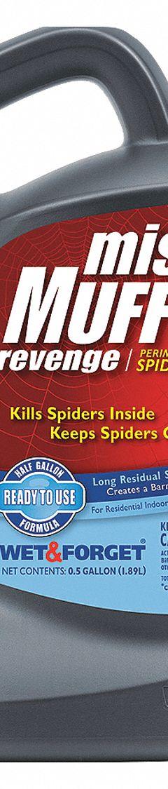 WET AND FORGET Spider Prevention and Killer: For Use On Crawling Insects, Trigger Spray Bottle (MPN 803064). Key specifications — Brand: WET AND FORGET; Container Type: Trigger Spray Bottle; DEET Concentration: DEET-Free; Form: Liquid; Indoor/Outdoor Use: Indoor/Outdoor; Insect Group: Crawling; Targeted Insects: Spiders.