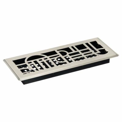 DECOR GRATES Floor Register: Floor, 13 1/2 in H, 5 1/2 in W, Decorative, Brushed, Nickel - Floor Registers