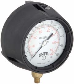 WINTERS Process Pressure Gauge: 0 psi to 100 psi, White, 4 1/2 in Dial, 1/4 in NPT Male, Bottom, PPC (MPN PPC5084-G-SG.). Key specifications — Brand: WINTERS; Pointer Color: Black; Accuracy: ±0.5%; Dial Color: White; Gauge Wetted Parts: Brass / Bronze; Case Material: Phenolic; Vibration Resistance Properties: Liquid-Filled; Pressure Range: 0 psi to 100 psi.