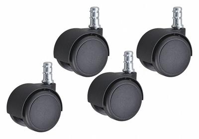 APPROVED VENDOR Stem Caster Kit: Swivel, No Brake, 2 in Wheel Dia., 2 in Wheel Wd, Nylon - Friction-Ring Stem Caster Kits for Furniture & Office Equipment