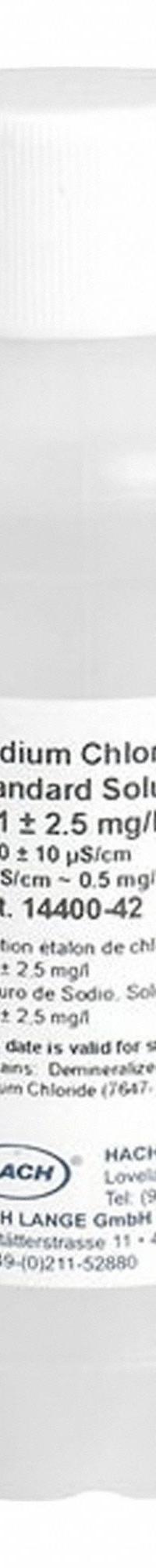 HACH Conductivity Standard Solution: 100 mL Volume, 1,990 uS/cm/±20 uS/cm, Bottle, 0, Solution, 1 (MPN 210542). Key specifications — Brand: HACH; CAS Number: 0; Chemical Family Type: Solution; Concentration: 1,990 uS/cm; ±20 uS/cm; Container Type: Bottle; Manufacturer Part Number: 210542; Product Type: Conductivity Standard Solution.