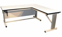 PRO-LINE L-Shaped Workbench: Adj Ht, Laminate, 72 in x 30 in, 600 lb Overall Load Capacity, Beige (MPN ELL7272PL-H11). Key specifications — Brand: PRO-LINE.