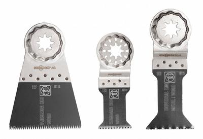 FEIN Oscillating Tool Blade Set: 3 Blades, Straight, Starlock Plus Connection - Starlock Plus Mounted Sets