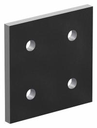 Square Flat Plate: Square Flat Plate, 15 Series, 1/4 in x 3 in x 3 in, For 21/64 in Slot Wd, 4 Holes (MPN 4367-BLACK). Key specifications — Material: Aluminum; Brand: 80/20; Finish: Anodized.