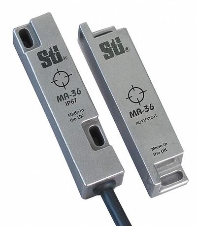 OMRON Magnetically Actuated Safety Interlock Switch: MA Series, 1NO/1NC, 9.84 ft Cable Lg - DC Safety-Interlock Switches