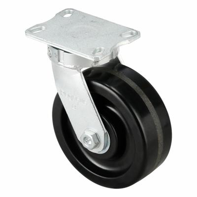 APPROVED VENDOR Plate Caster: Swivel, No Brake, Phenolic, 8 in Wheel Dia, 3 in Wheel Wd - Heavy-Duty Plate Casters