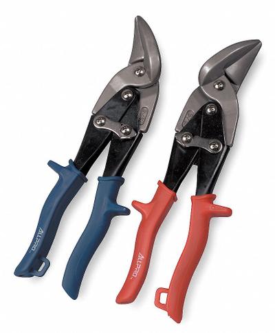 WESTWARD Aviation Snip Set: Left/Right, 9 3/4 in Overall Lg, 1 1/4 in Cutting Lg - Offset Aviation Snip Sets