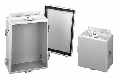 HOFFMAN Enclosure: Steel, 6 in x 4 in x 3 in, NEMA 12/13/4, Solid Cover - Steel Washdown Enclosures