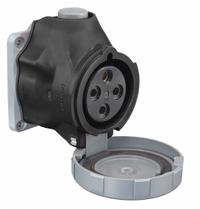 HUBBELL Pin and Sleeve Receptacle: Black, 600V AC, Three Phase, 60 A, 3 Pole, 4 Wire, IEC Grounding (MPN HBLS460R5W). Key specifications — Brand: HUBBELL.
