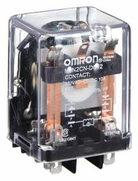 OMRON General Purpose Relay: Socket Mounted, 10 A Current Rating, 12V DC, DPDT, 8 Pins/Terminals (MPN MJN2C-N-DC12). Key specifications — Brand: OMRON; Base Type: Square; Mounting Style: Plug-In; Pin Shape: Flat; Electrical Connection: Quick-Connect; Manufacturer Part Number: MJN2C-N-DC12; Series: MJN Series.