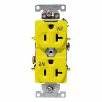 LEVITON Plugs and Receptacles: Duplex, 5-20, Yellow, 125V AC, 20 A, 2 Pole / 3 Wire (MPN WBR20-Y)
