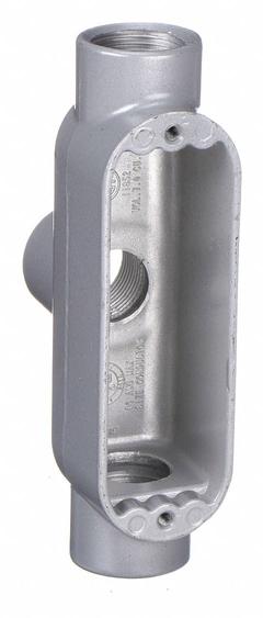 Conduit Outlet Body: Aluminum, 1/2 in Trade Size, TB Body, 4 cu in Body Capacity, Threaded Hub (MPN OTB-1). Key specifications — Finish: Powder Coated; Includes: Stainless Steel Screws; For Use With: IMC; Brand: HUBBELL KILLARK; Hub Style: Threaded; Mfr. Series: O.