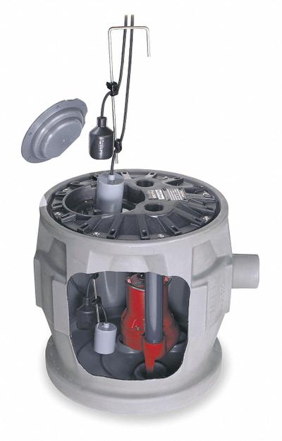 LIBERTY PUMPS Sewage Ejector System: 41 gal, 1/2 hp, 208/230V AC - Simplex Sewage Ejector Pump Systems