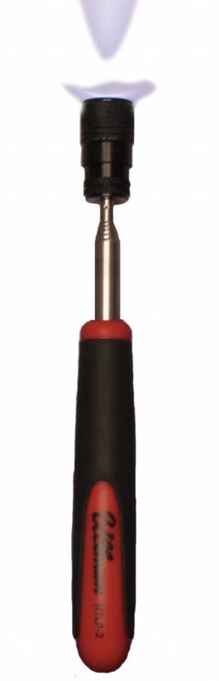 ULLMAN Magnetic Retrieval Tool: 1 in Jaw Cap., Mag. Typ. Neodymium, Shft. Typ. Telescoping (MPN HTLP-2). Key specifications — attr1016158: Cushioned; attr1016155: Flexible; attr1016165: Neodymium; attr1016172: Magnetic Retrieval Tool; attr1004943: ULLMAN; attr1016157: Stainless Steel; attr1016173: Stainless Steel; attr1016174: Telescoping.
