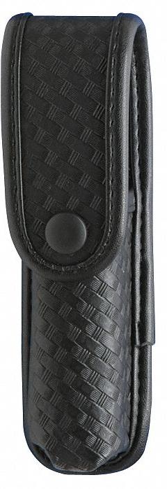 UNCLE MIKE'S Flashlight Pouch: Black, Nylon, 3 22/25 in x 2 in, Snap Closure, For 2 1/4 in Belt Wd (MPN 74194). Key specifications — attr188437: Black; attr188438: Nylon; attr188431: Flashlight Pouch.