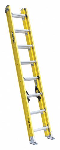 LOUISVILLE LADDER Extension Ladder: 16 ft Ladder Size, Fiberglass, 375 lb Load Capacity, 42 lb Wt (MPN FE4216HD). Key specifications — Color: Yellow; Brand: LOUISVILLE LADDER; Included Features: Mar-Resistant End Caps; Removable Fly: Fixed.
